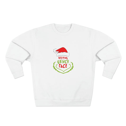 Resting Grinch Face Christmas Premium Crewneck Sweatshirt