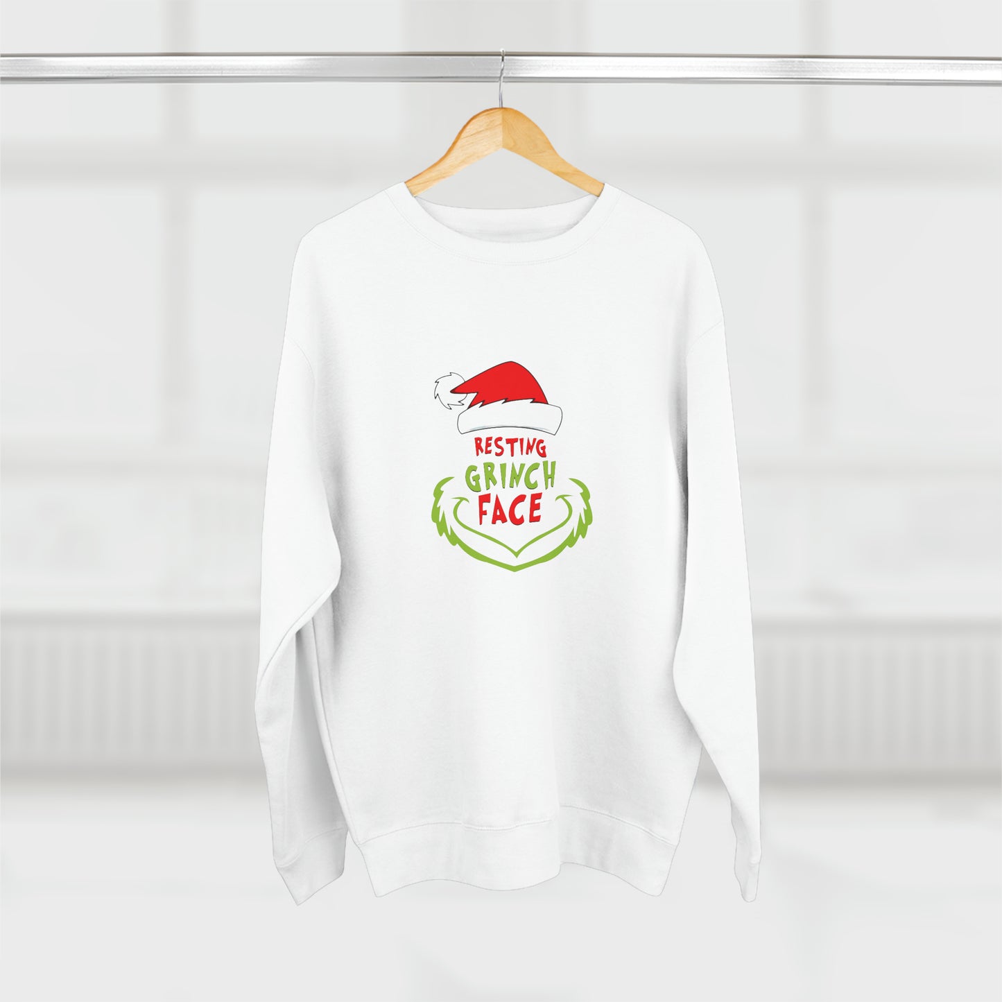 Resting Grinch Face Christmas Premium Crewneck Sweatshirt